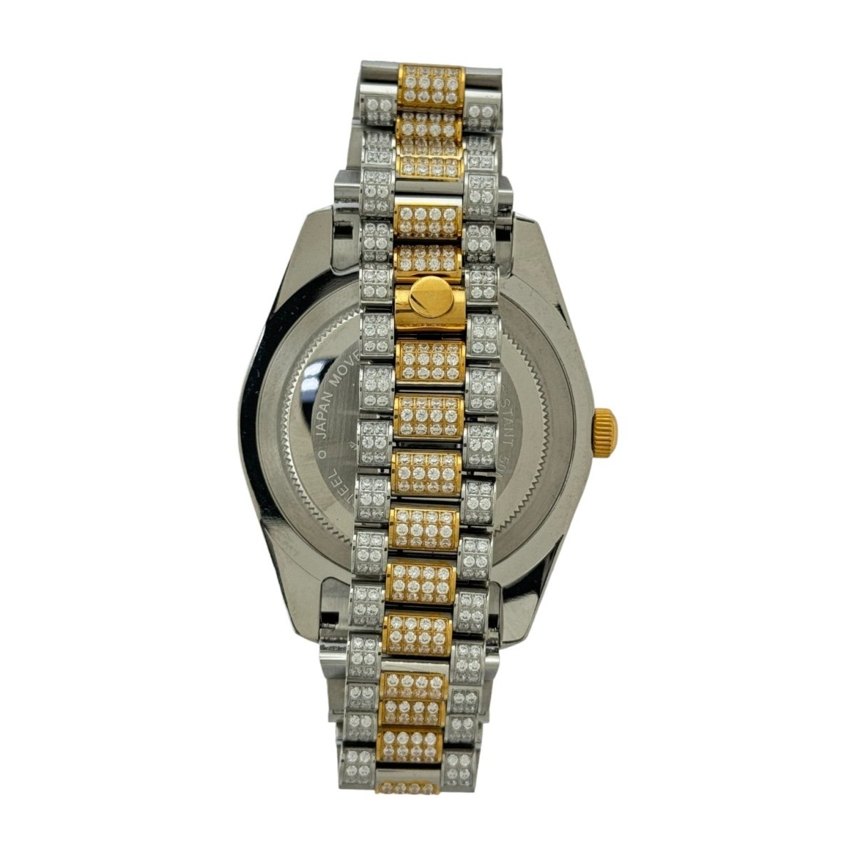 Captain Bling Men's Dual Tone Stainless Steel | Busted Iced Out Watch | CNC Setting