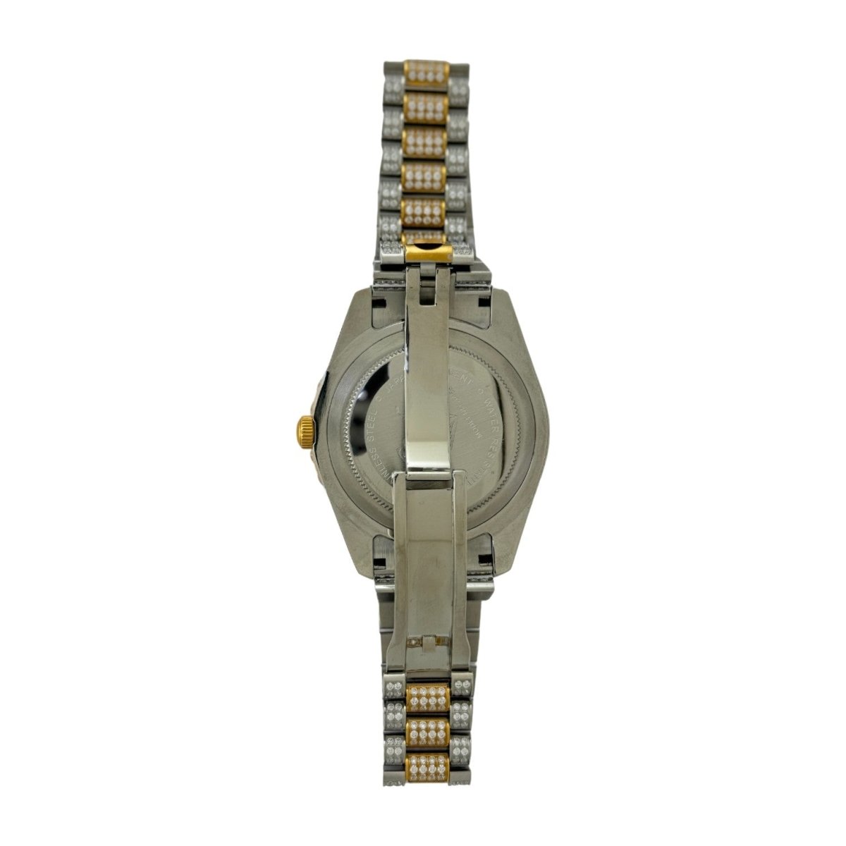 Captain Bling Men's Dual Tone Stainless Steel | Busted Iced Out Watch | CNC Setting