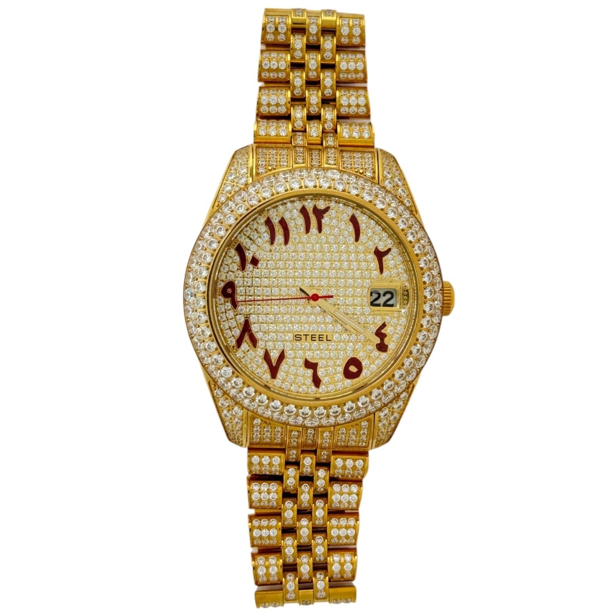 Captain Bling Men's Gold Stainless Steel | Busted Iced Out Watch | CNC setting