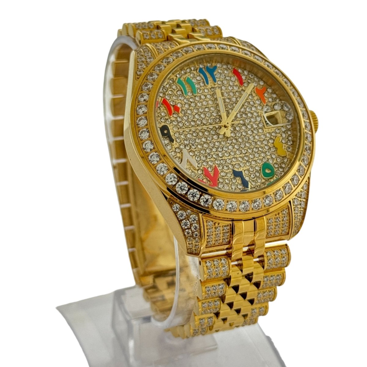 Captain Bling Men's Gold Stainless Steel | Busted Iced Out Watch | CNC Setting