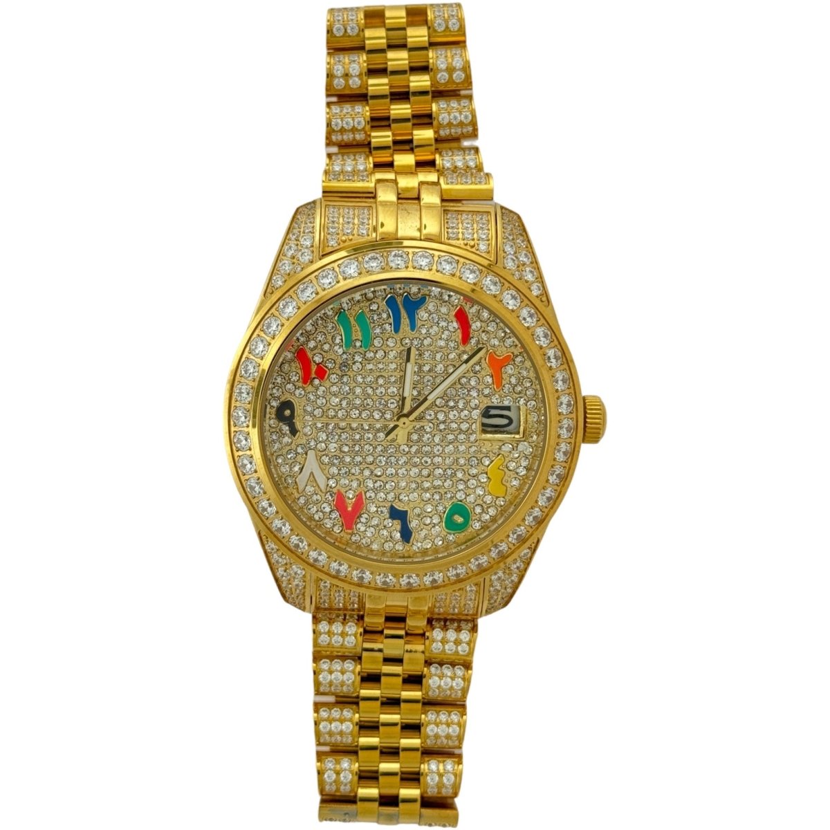 Captain Bling Men's Gold Stainless Steel | Busted Iced Out Watch | CNC Setting