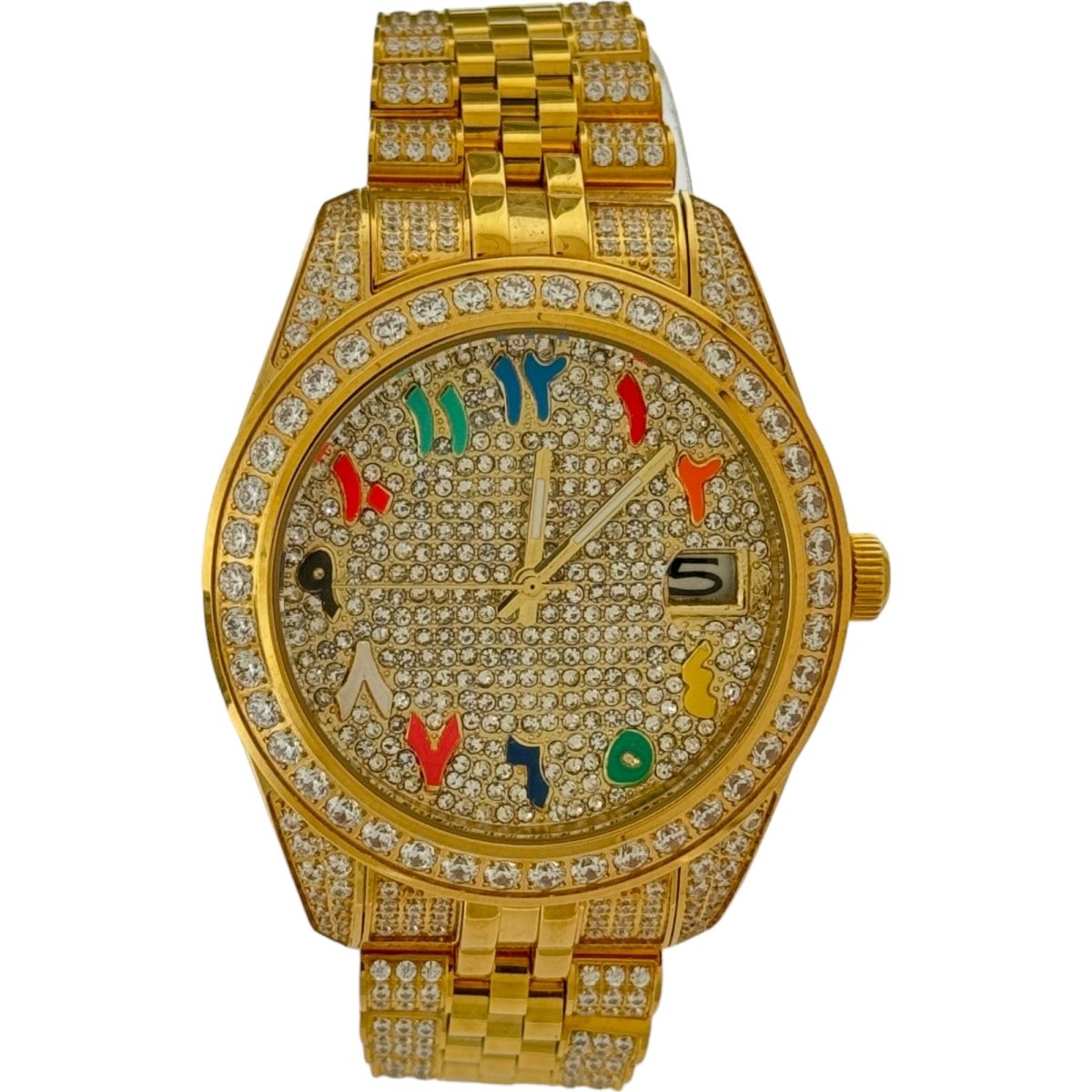 Captain Bling Men's Gold Stainless Steel | Busted Iced Out Watch | CNC Setting