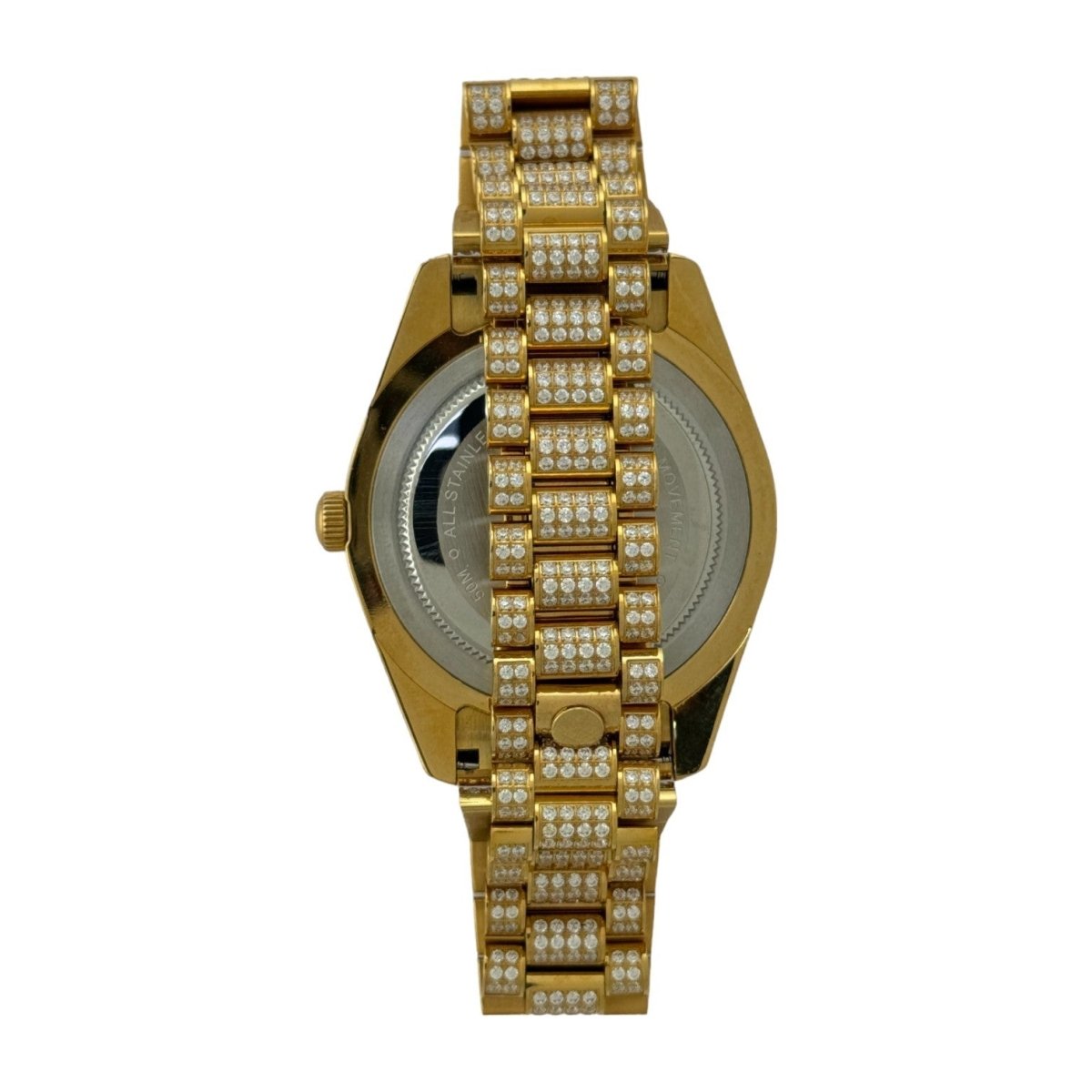 Captain Bling Men's Gold Stainless Steel | Busted Iced Out Watch | CNC setting