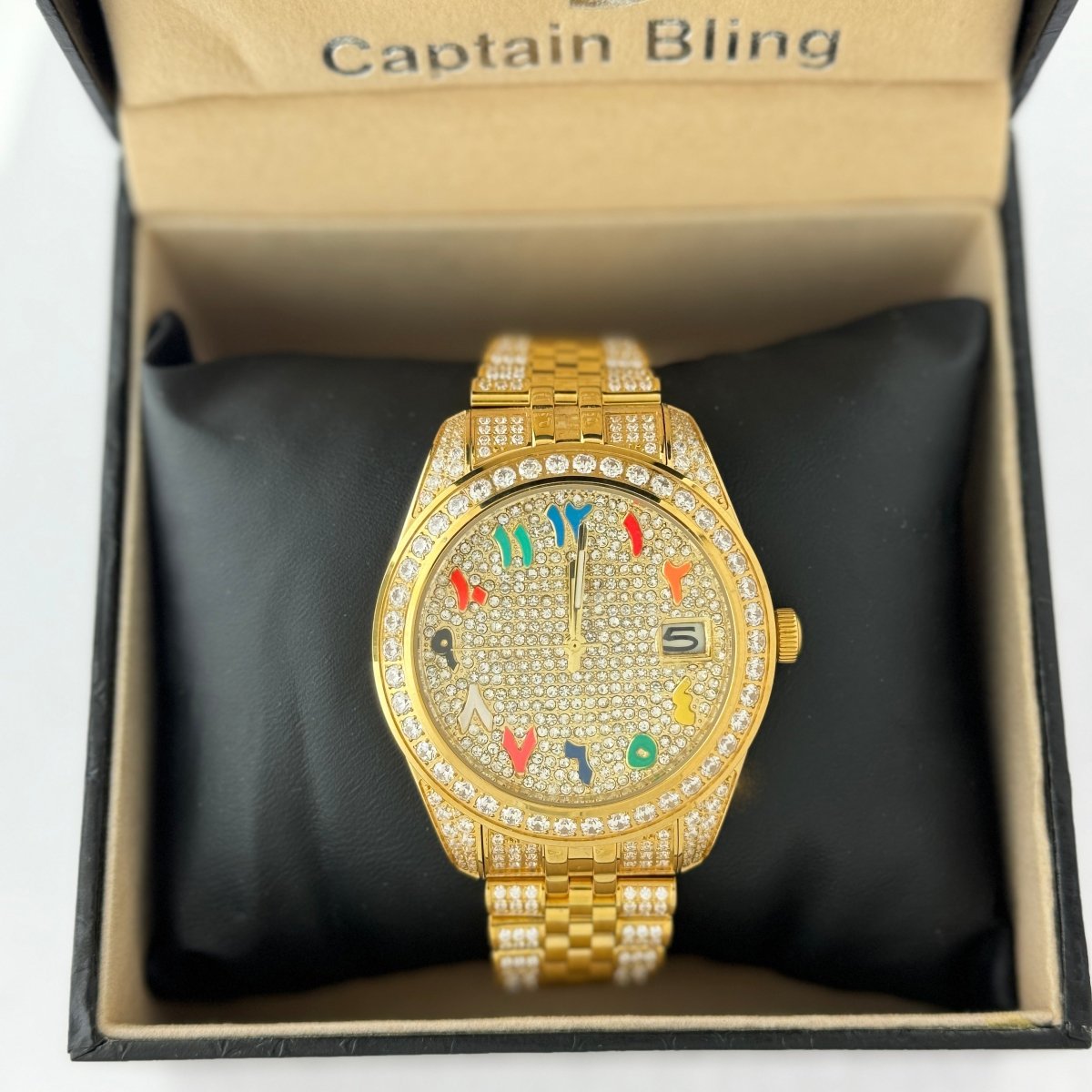 Captain Bling Men's Gold Stainless Steel | Busted Iced Out Watch | CNC Setting