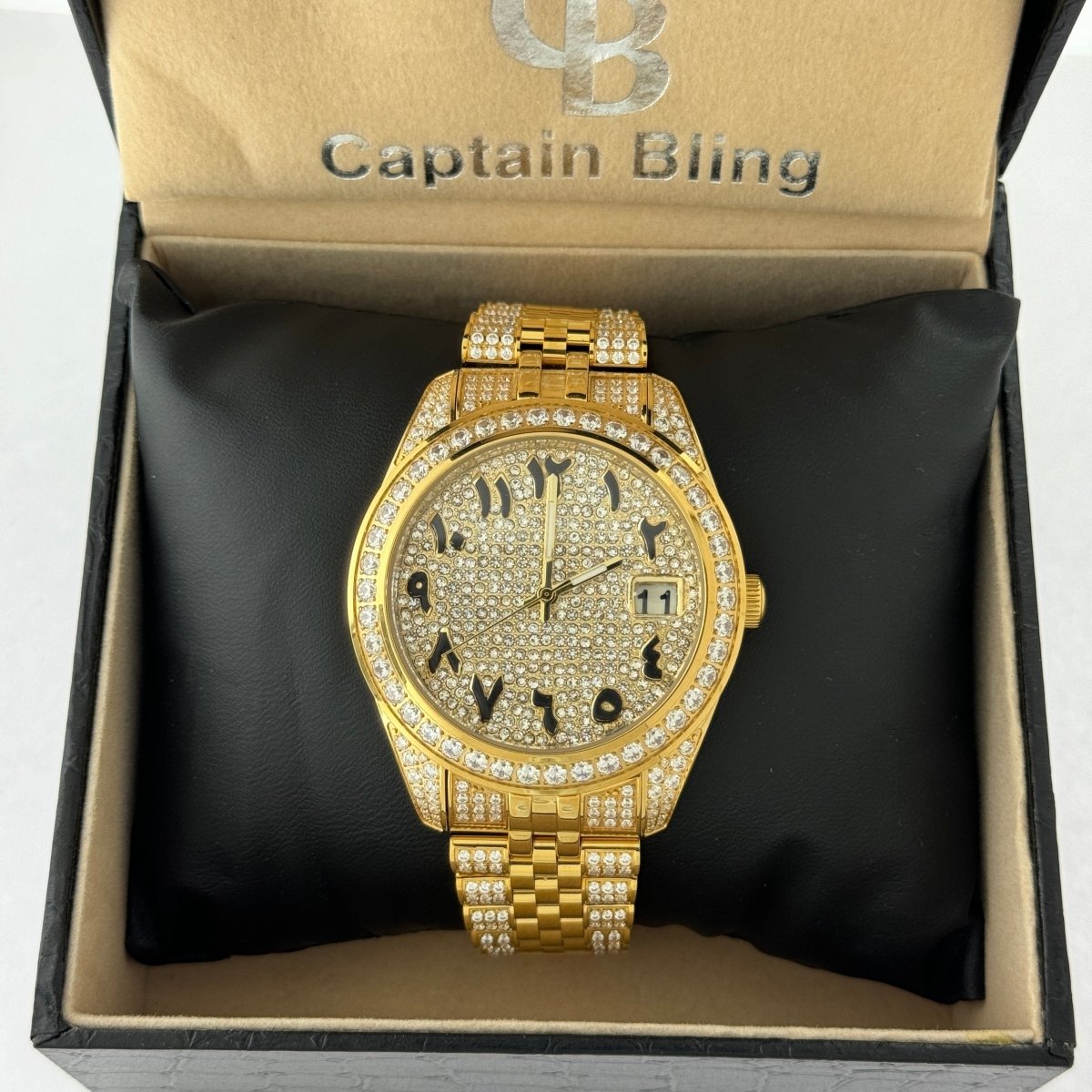 Captain Bling Men's Gold Stainless Steel | Busted Iced Out Watch | CNC setting