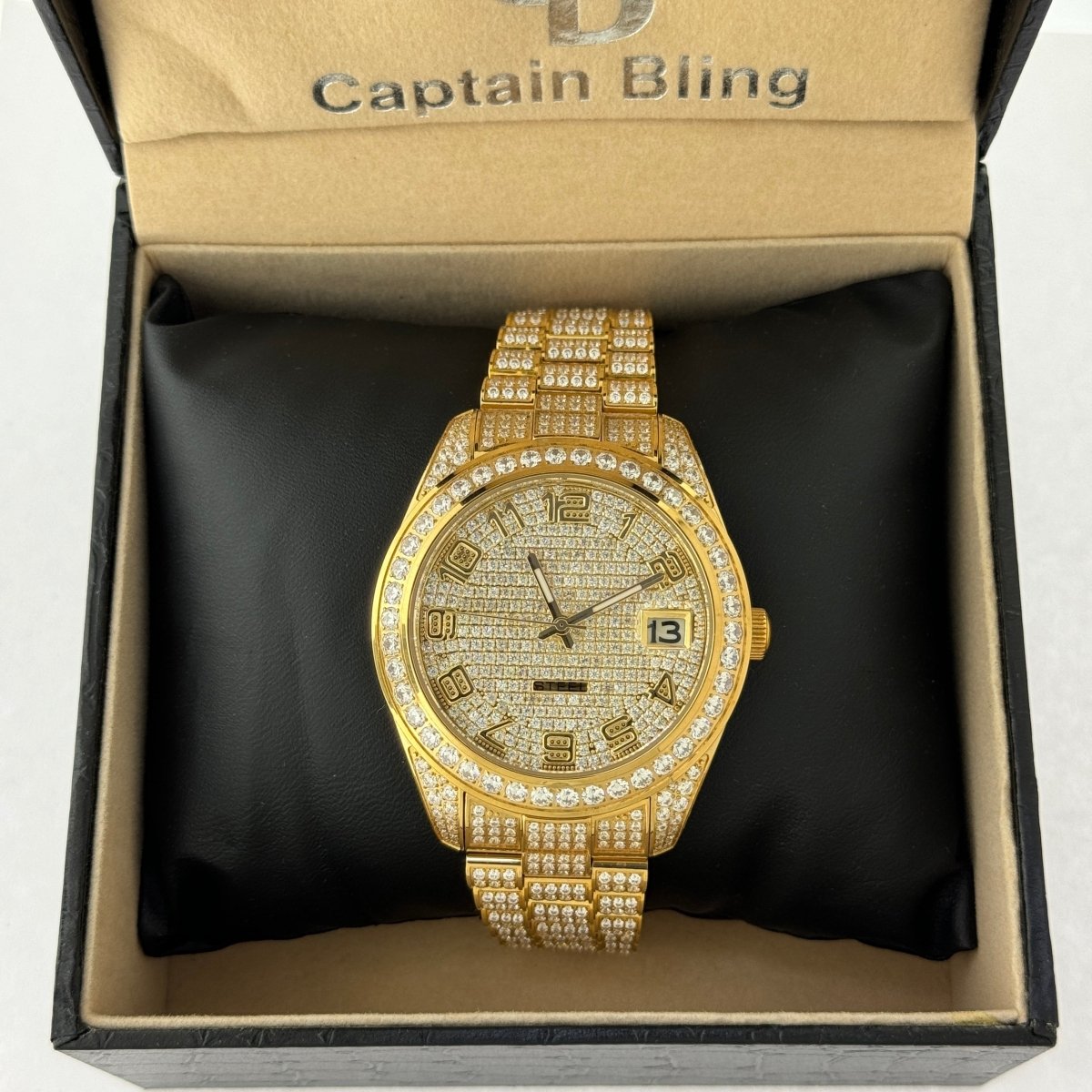 Captain Bling Men's Gold Stainless Steel | Busted Iced Out Watch | CNC setting