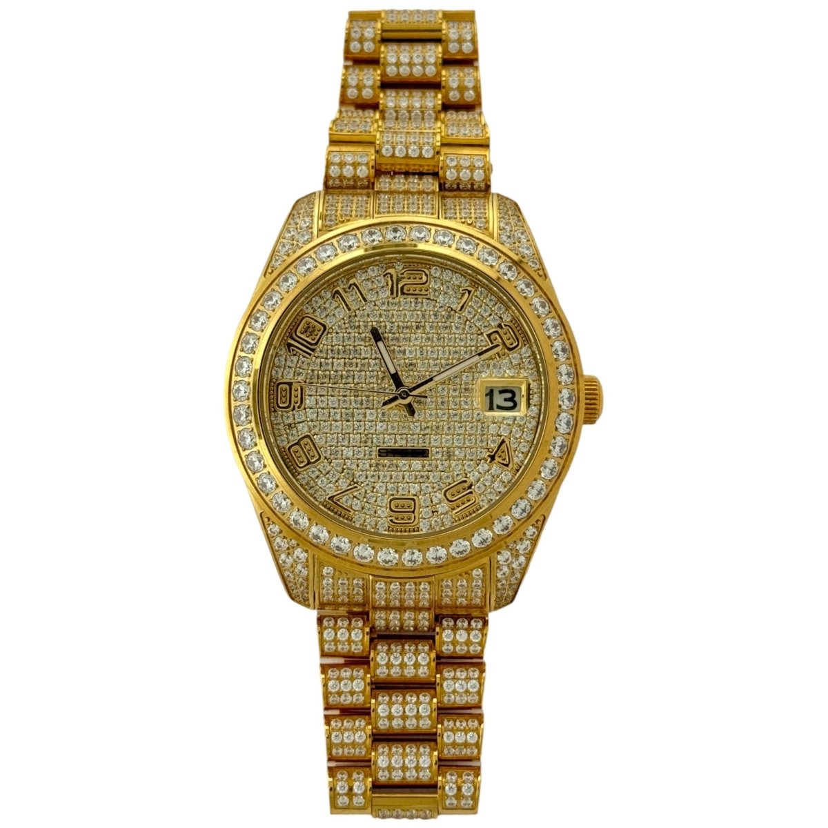 Captain Bling Men's Gold Stainless Steel | Busted Iced Out Watch | CNC setting