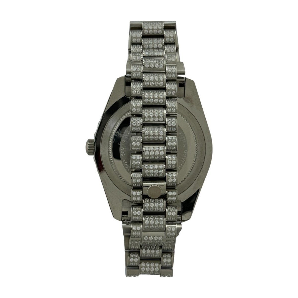 Captain Bling Men's Silver Stainless Steel | Busted Iced Out Watch | CNC Setting