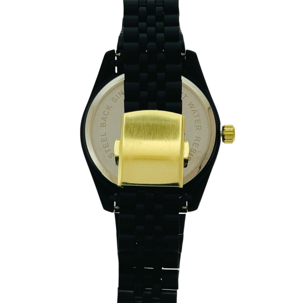 Captain Bling Quartz Masonic Edition:Black Dial with Diamond - Encrusted Numerals.