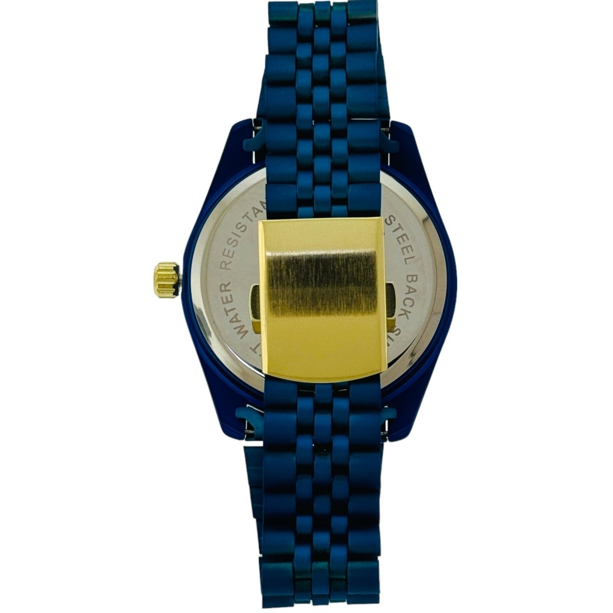 Captain Bling Quartz Masonic Edition:Blue Dial Diamond - Encrusted Numerals.