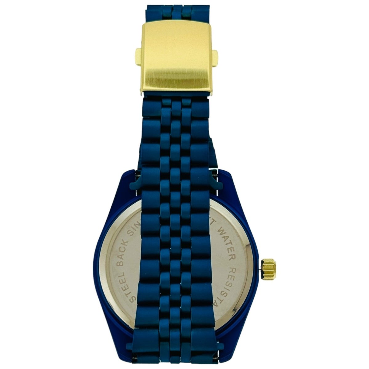 Captain Bling Quartz Masonic Edition:Blue Dial Diamond - Encrusted Numerals.