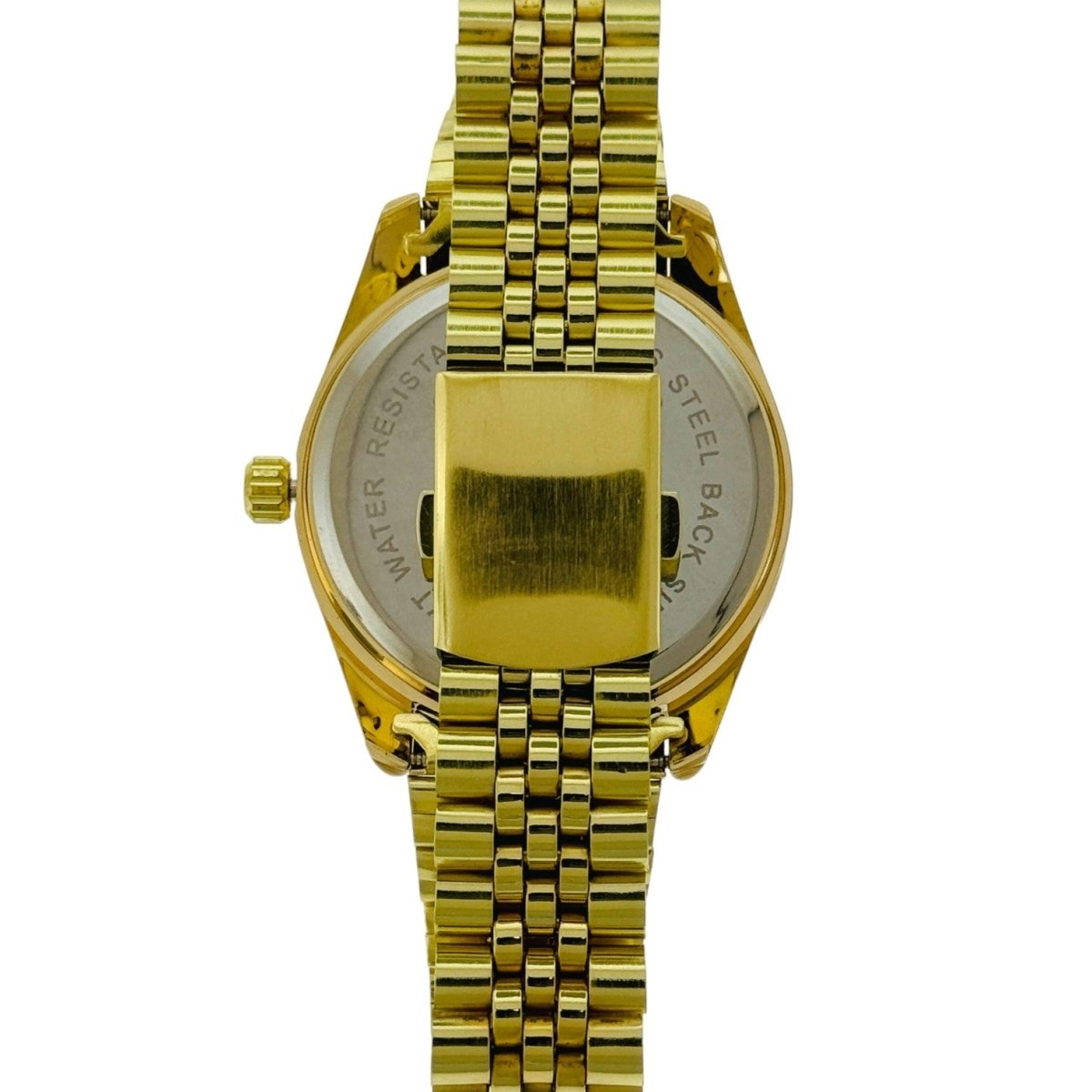 Captain Bling Quartz Masonic Edition:Gold Dial with Diamond - Encrusted Numerals.