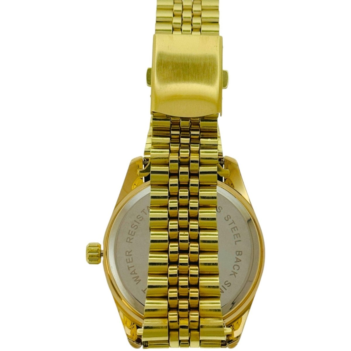 Captain Bling Quartz Masonic Edition:Gold Dial with Diamond - Encrusted Numerals.