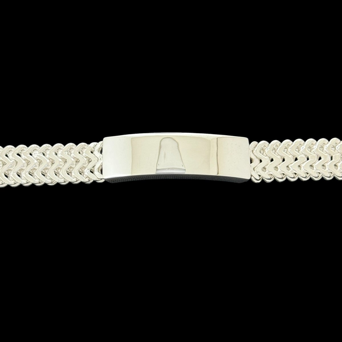 Double Franco Link Sterling Silver ID Bracelet