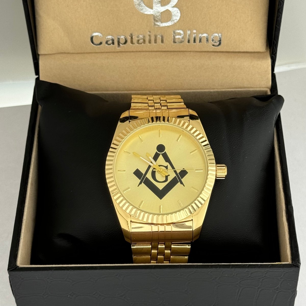 Masonic Gold Stainless Steel Watch