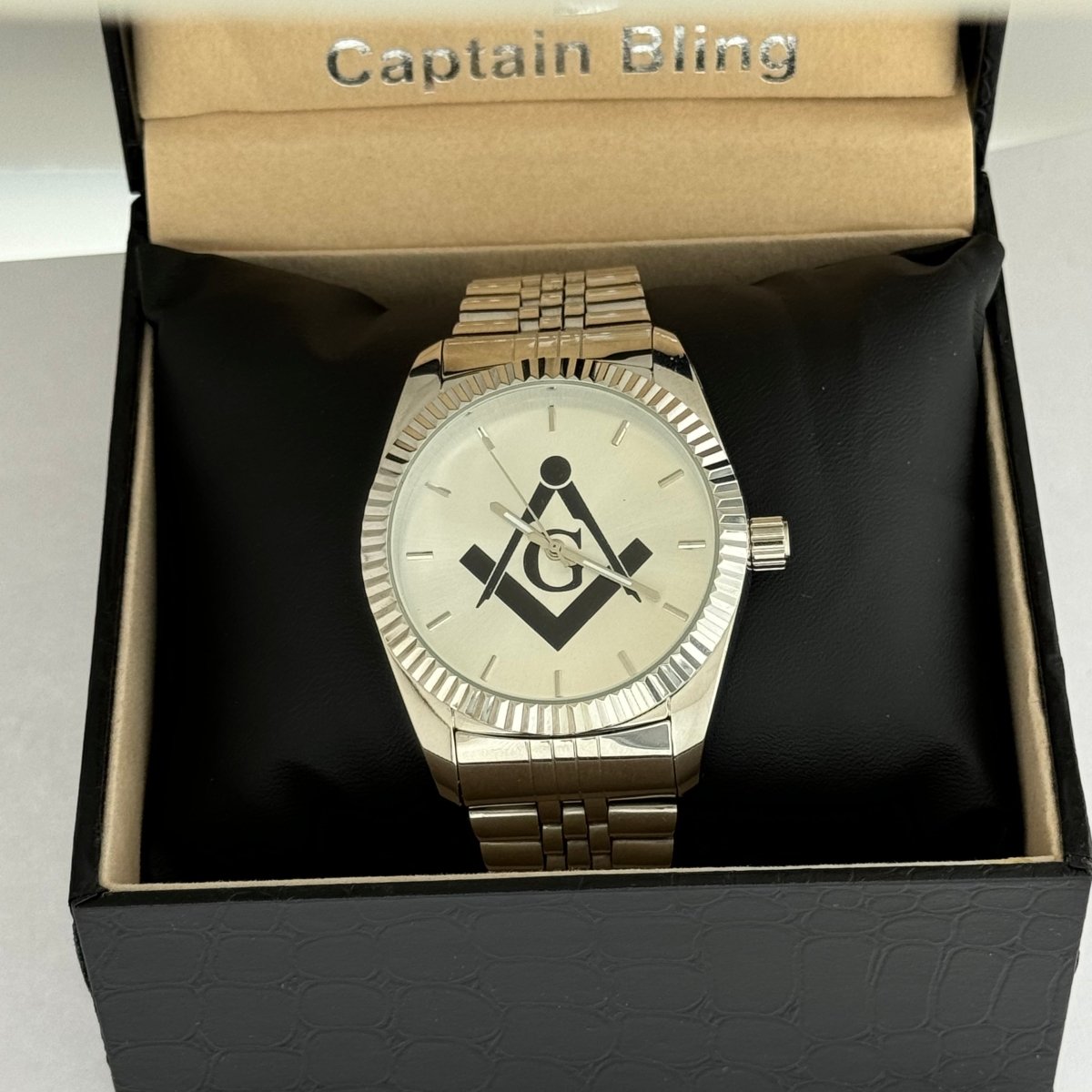 Masonic Silver Stainless Steel Watch