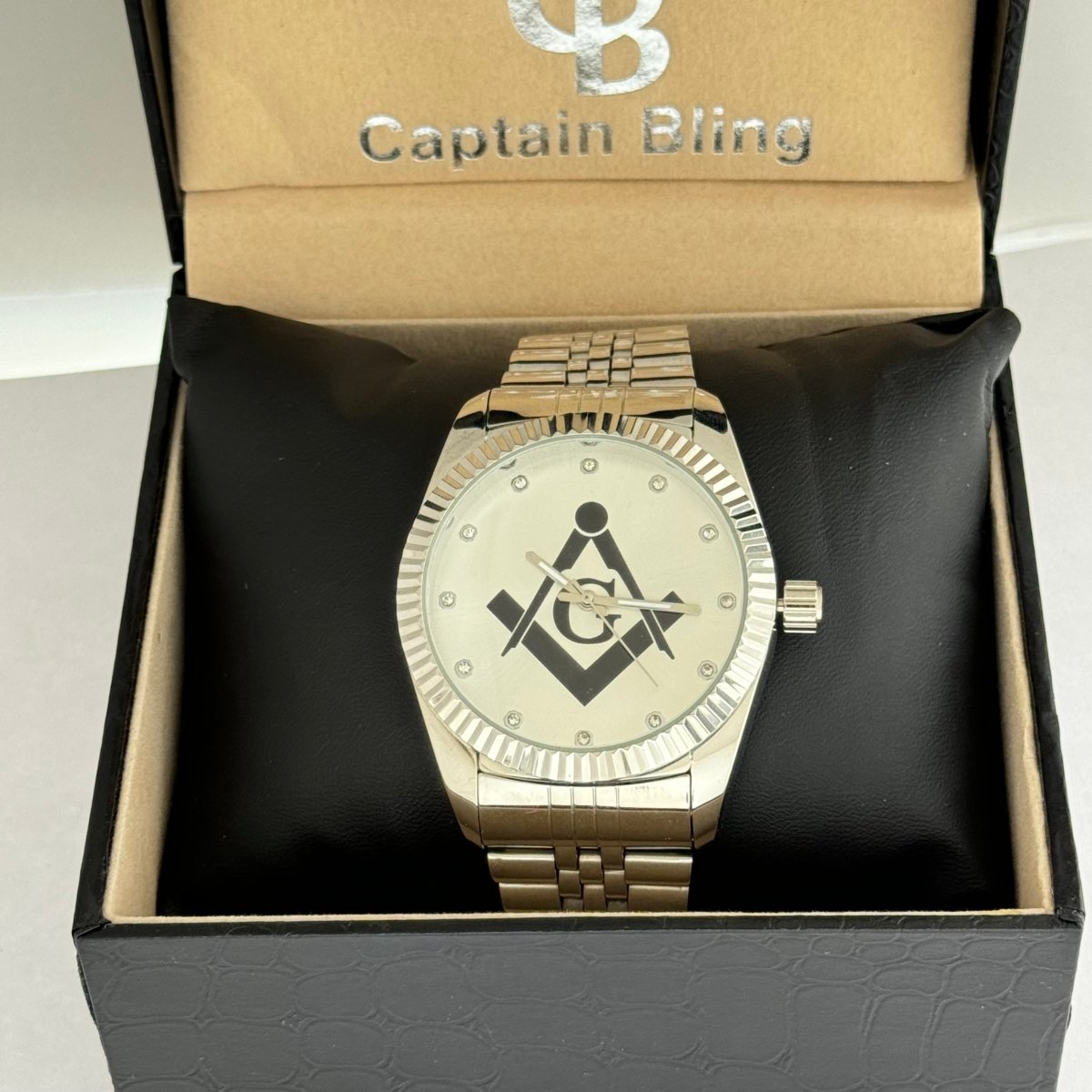 Masonic Silver Stainless Steel Watch