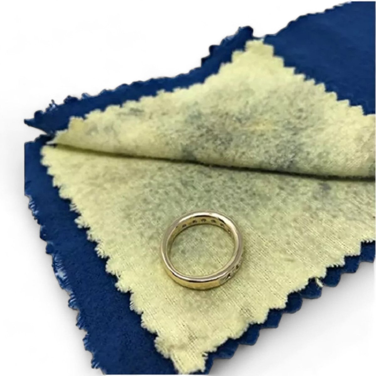 Premium Jewelry Cleaning Polishing Cloth - Multi - Layer, Blue & Yellow - Perfect for Silver, Gold, and Brass